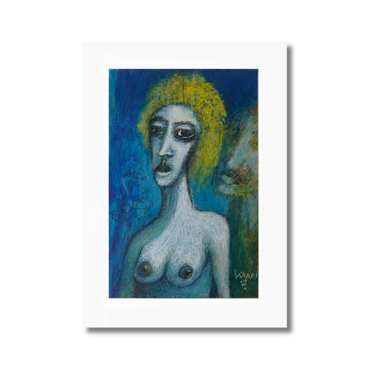 Topless — 5×7 Acrylic Mixed Media Abstract Portrait