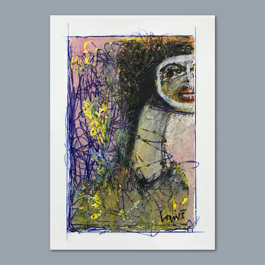 Less To See | 5×7 Mixed Media Painting