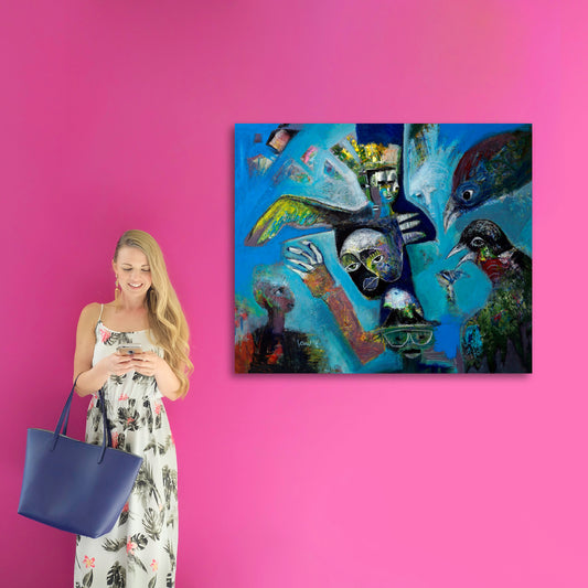 Original Canvas Painting Nature Calls Modern Style Abstract Expressionism