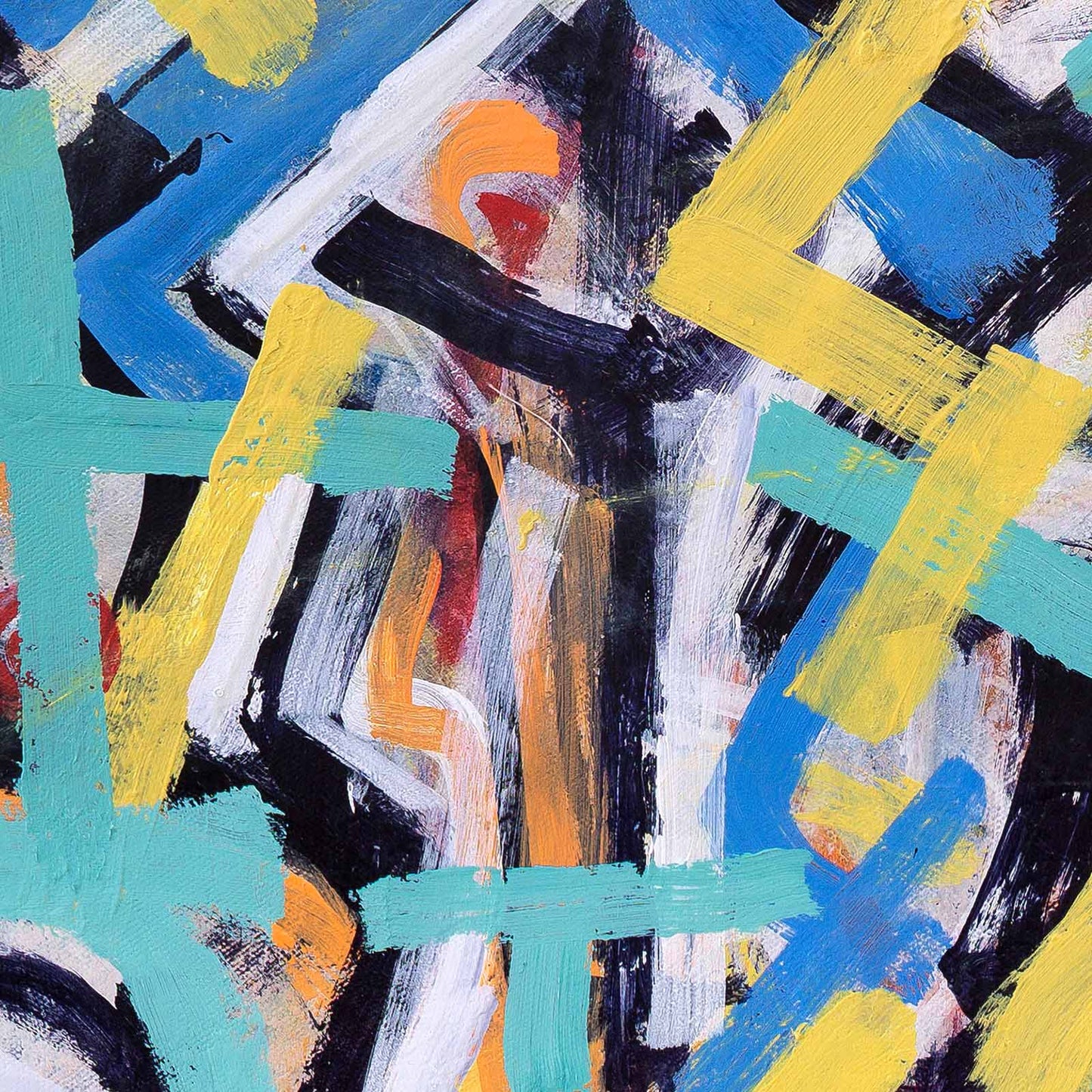 Original Canvas Painting Abstract Expressionism Modern Style One Eye Jack