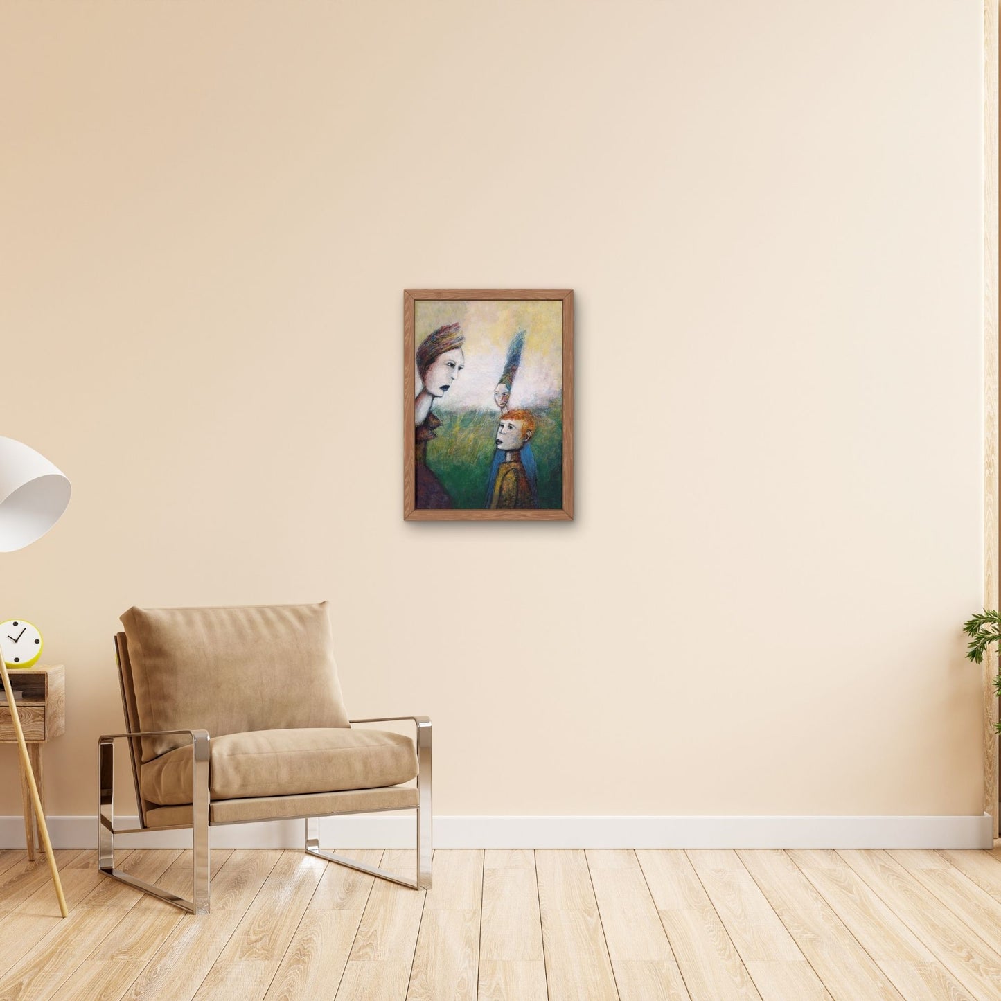 Building A Wall-Abstract Portrait-12x9 inch Mix Media on Heavy Archival Paper