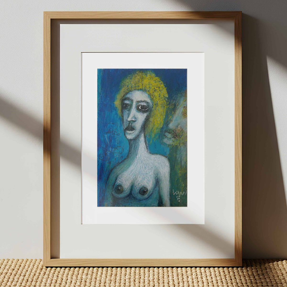 Topless — 5×7 Acrylic Mixed Media Abstract Portrait