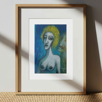 Topless — 5×7 Acrylic Mixed Media Abstract Portrait
