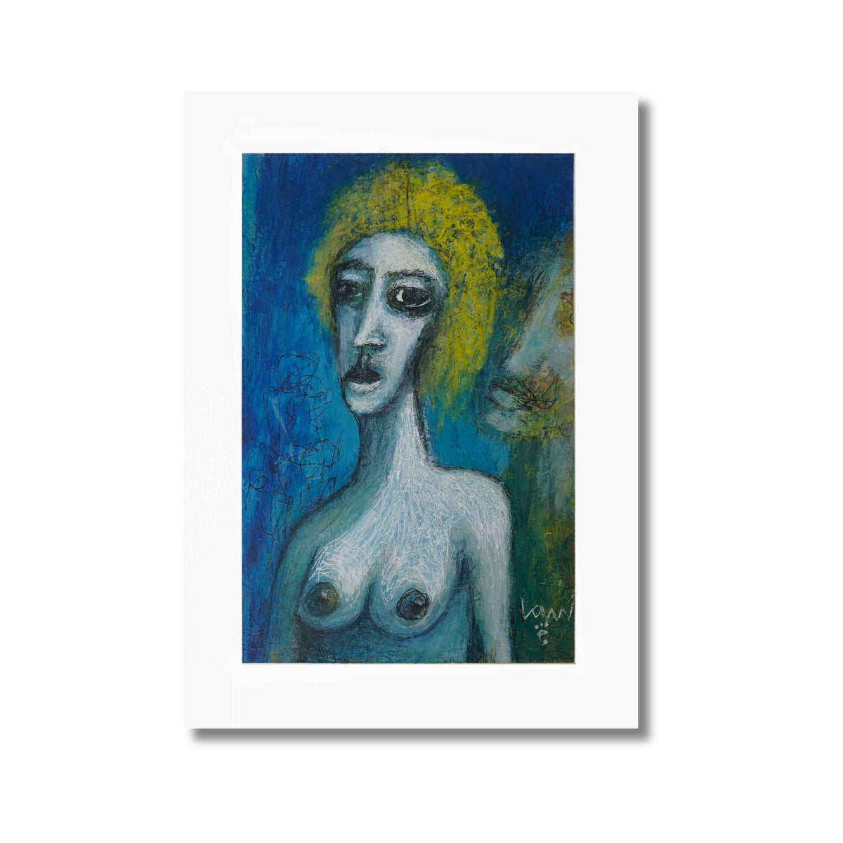 Topless — 5×7 Acrylic Mixed Media Abstract Portrait