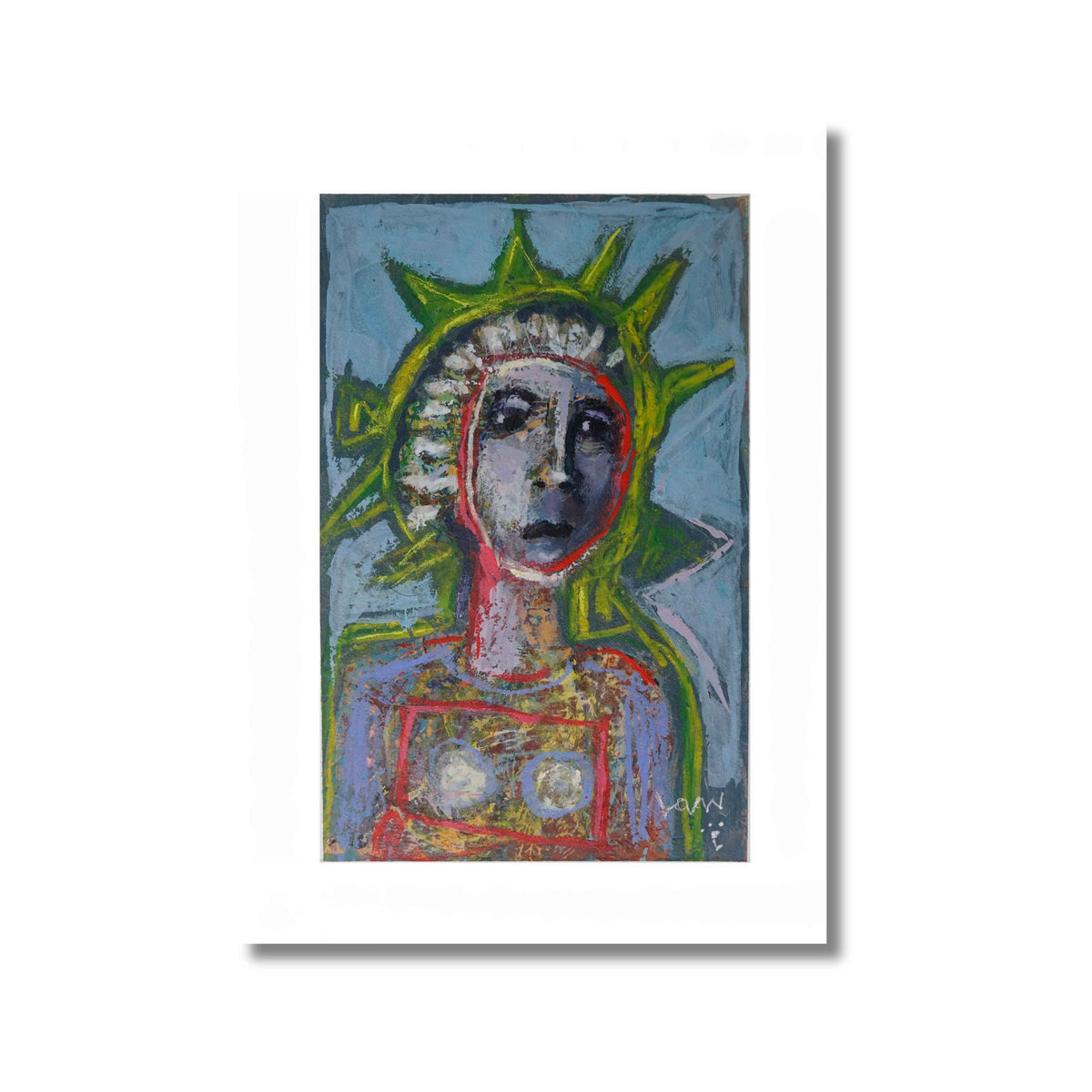 Lady Justice — 5×7 Acrylic Mixed Media Abstract Portrait