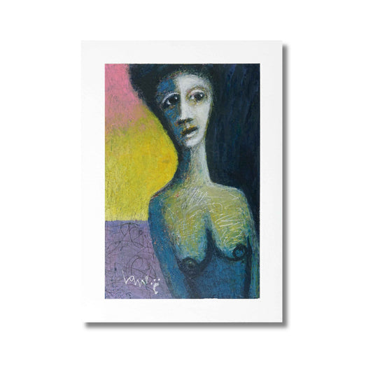 Behind Doors — 5×7 Acrylic Mixed Media Abstract Portrait