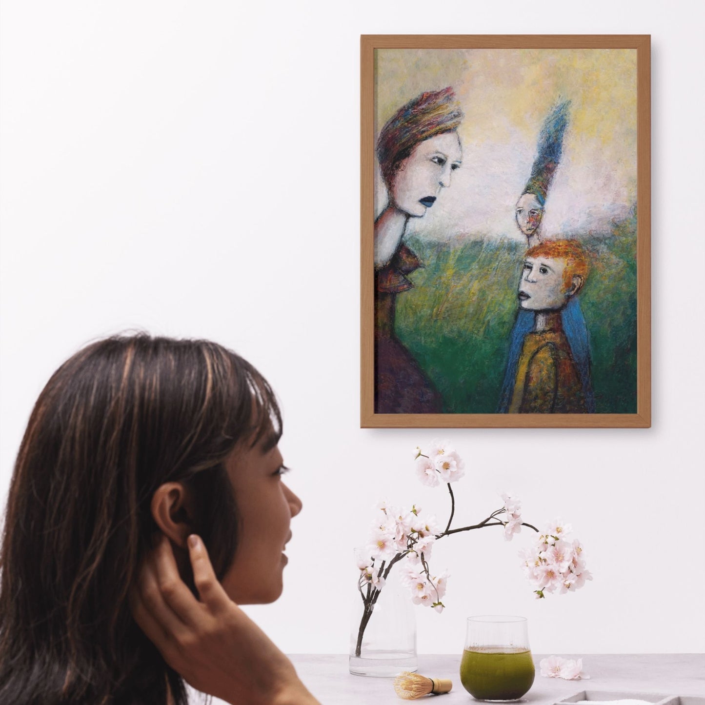 Building A Wall-Abstract Portrait-12x9 inch Mix Media on Heavy Archival Paper