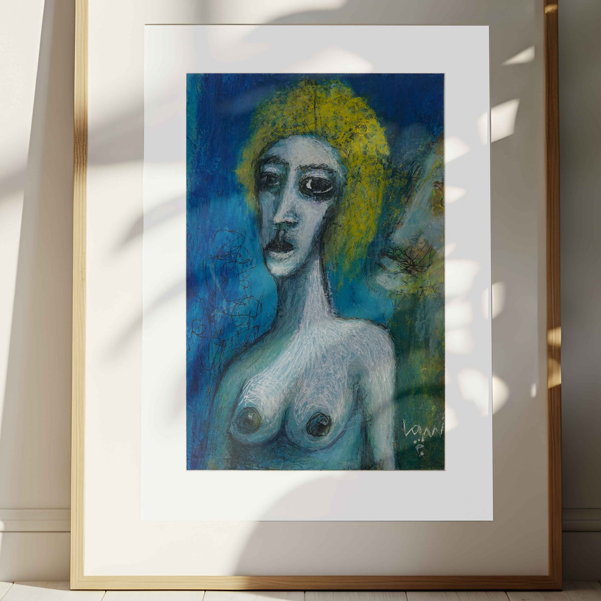 Topless — 5×7 Acrylic Mixed Media Abstract Portrait