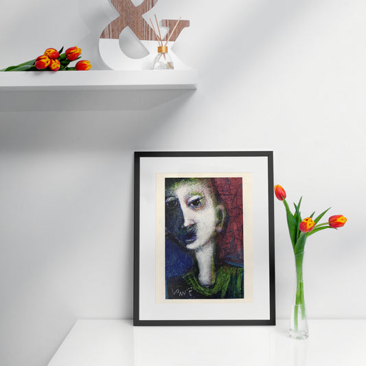 Beyond Touch | 5×7 Mixed Media Portrait