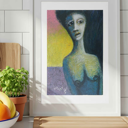 Behind Doors — 5×7 Acrylic Mixed Media Abstract Portrait