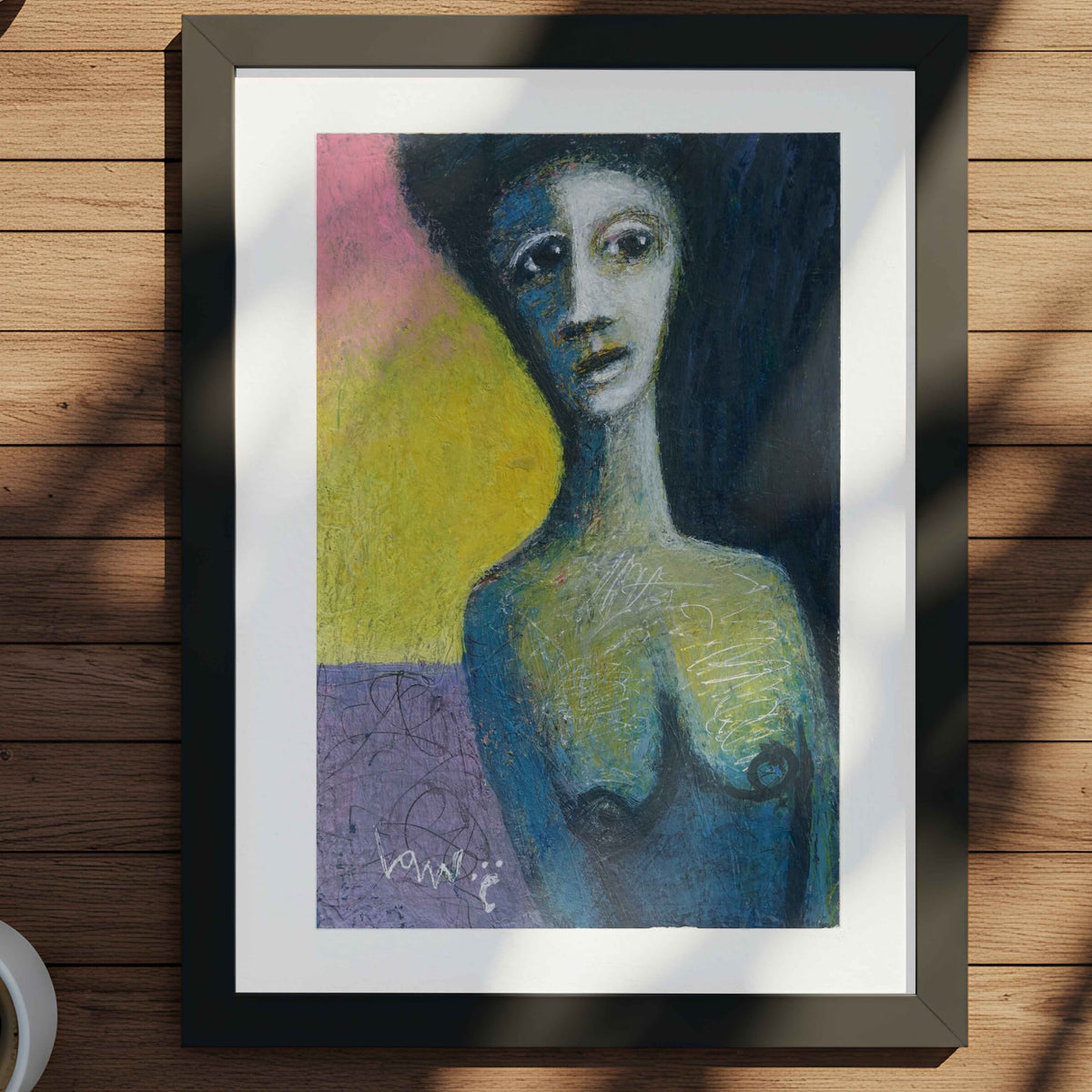 Behind Doors — 5×7 Acrylic Mixed Media Abstract Portrait
