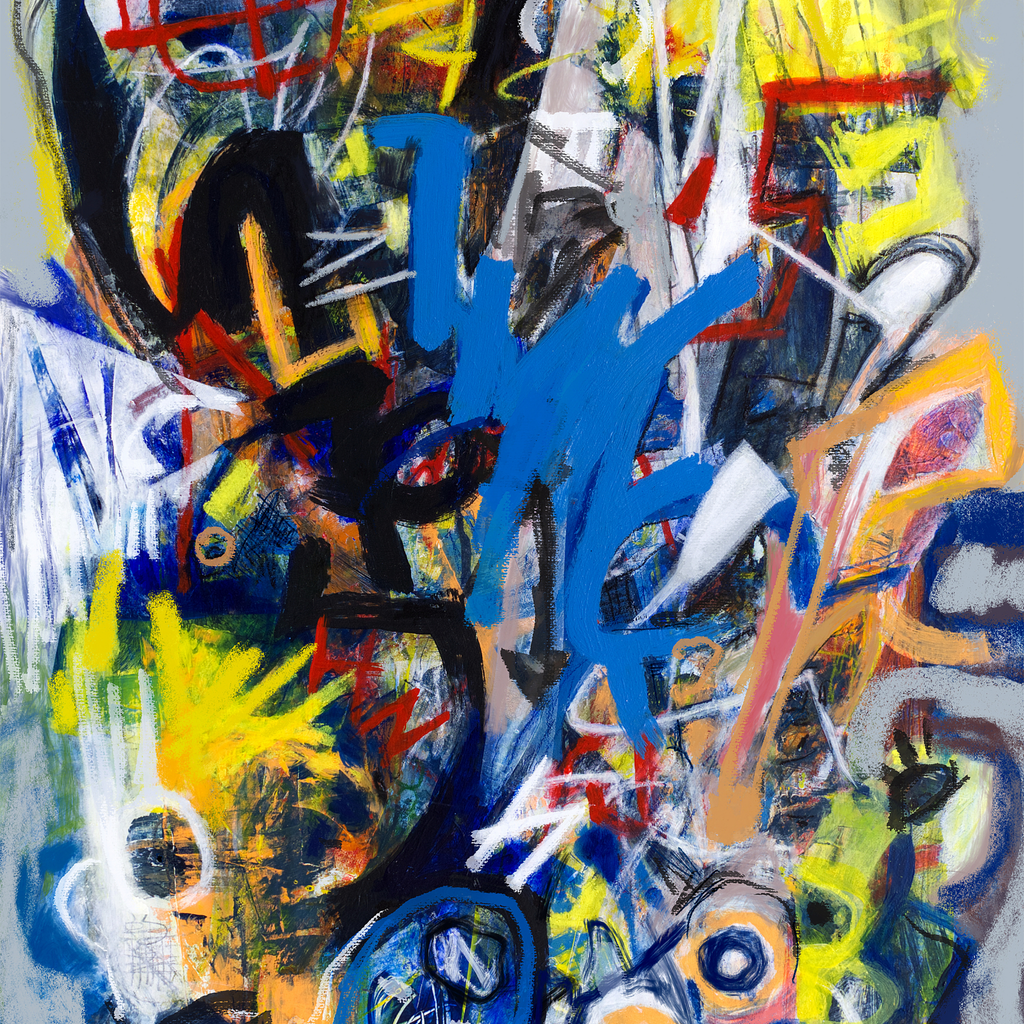 Ghosts — Abstract Faces Art Print by Ken Law | A2