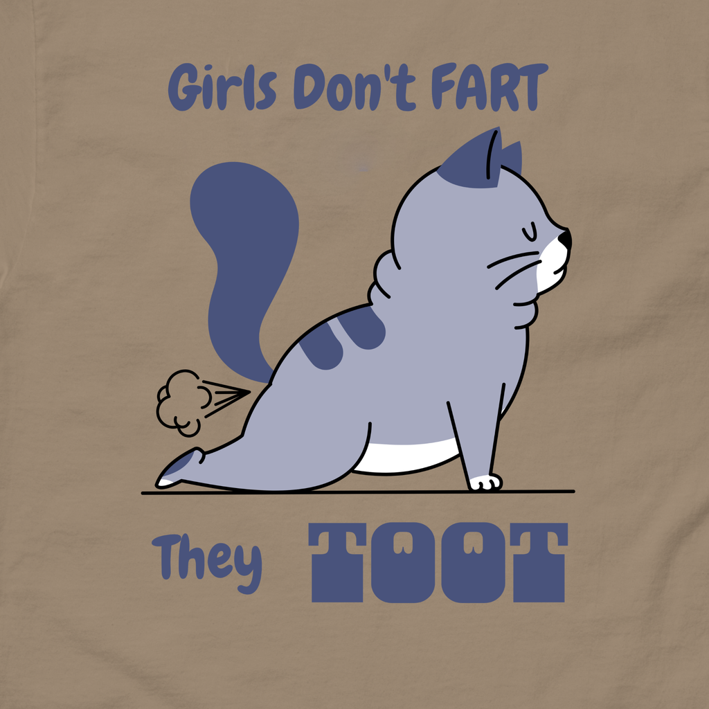 Funny Fart Cat T-Shirt | Girls Unisex Humor Tee