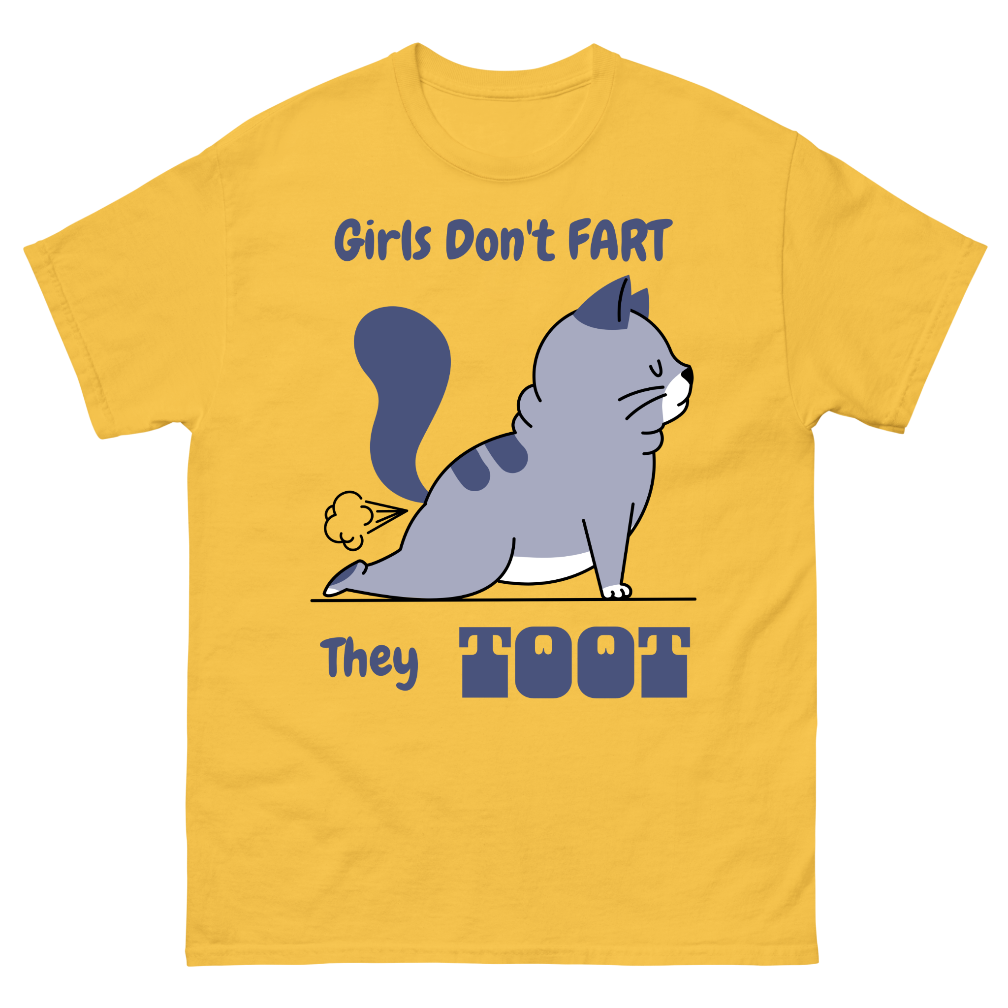 Funny Fart Cat T-Shirt | Girls Unisex Humor Tee