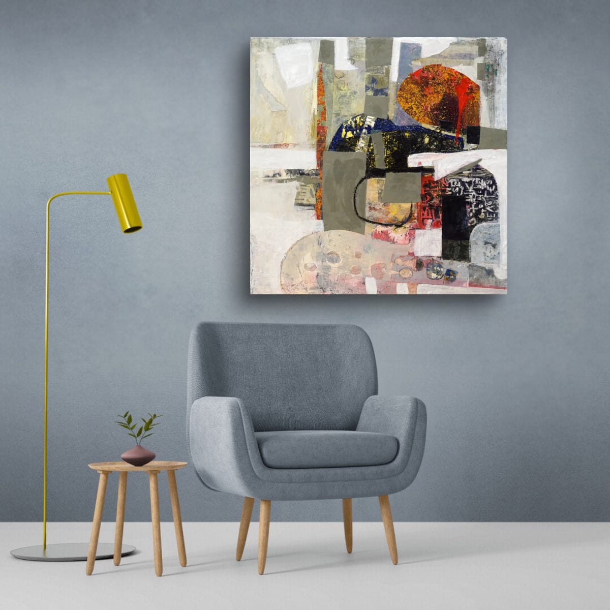 The Zoo Animals Contemporary Acrylic Abstract Collage On Board