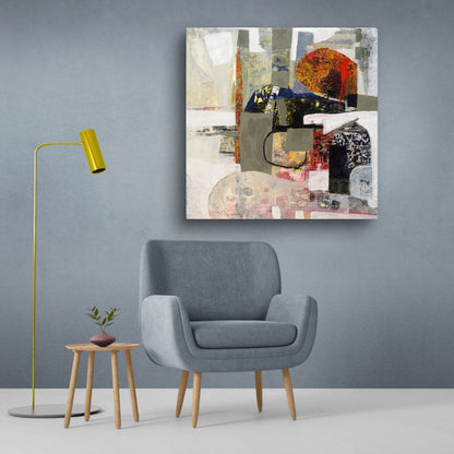 The Zoo Animals Contemporary Acrylic Abstract Collage On Board