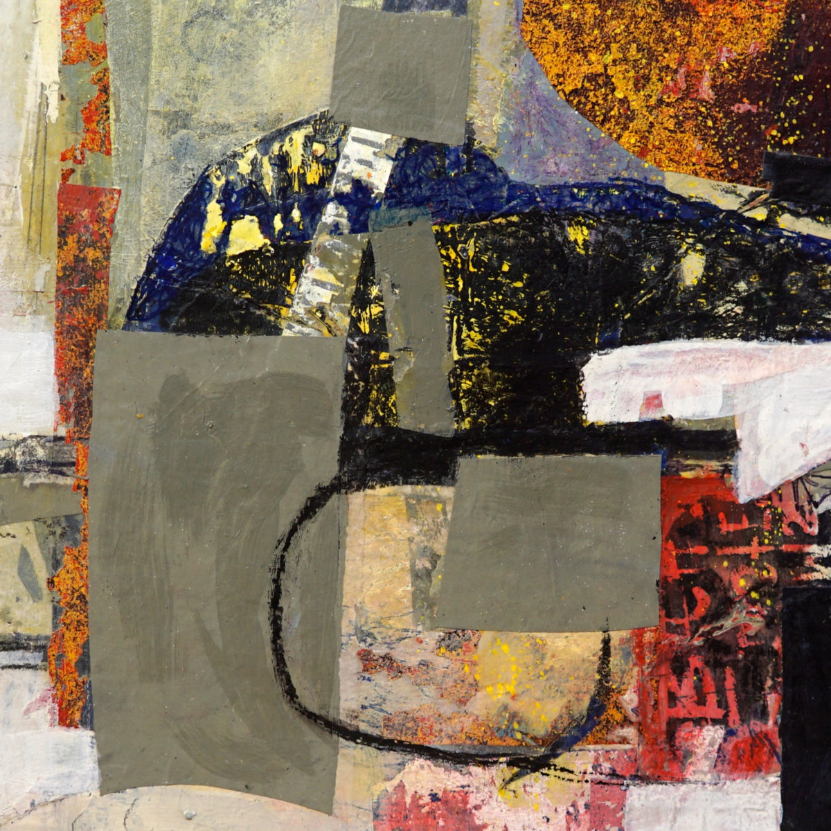 The Zoo Animals Contemporary Acrylic Abstract Collage On Board