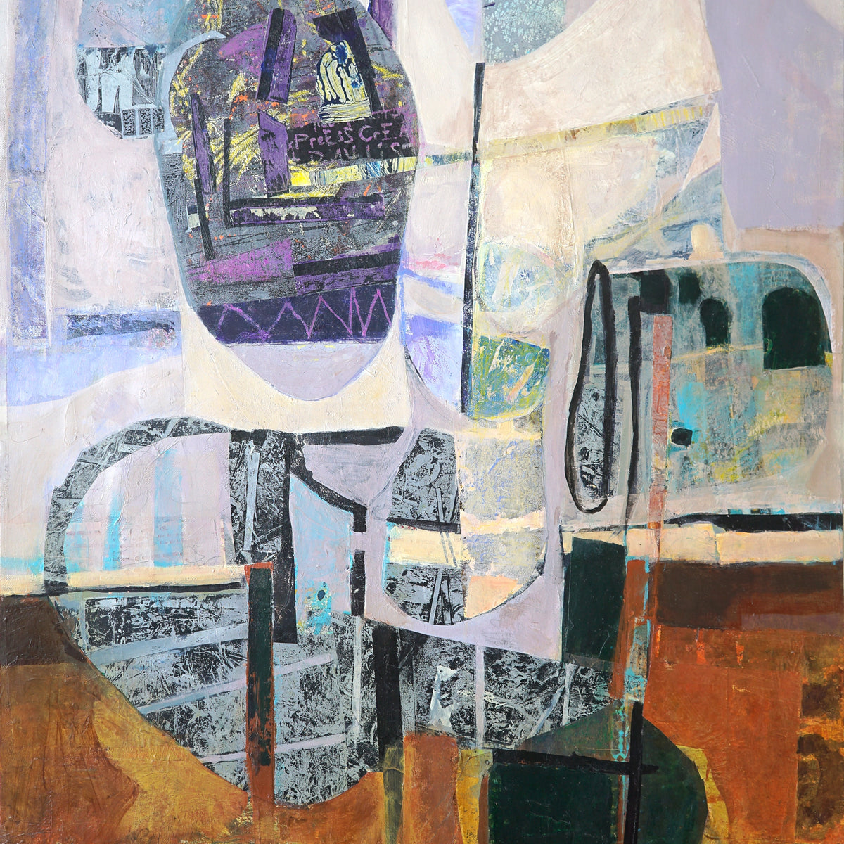 Contemporary Mixed Media Collage Original Canvas Painting