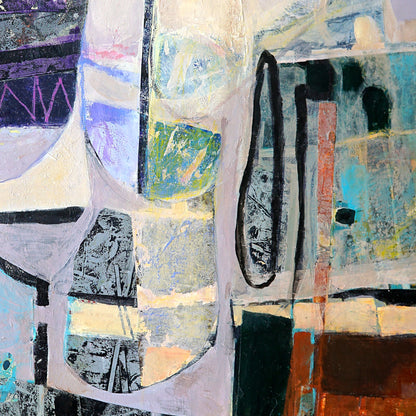 Contemporary Mixed Media Collage Original Canvas Painting