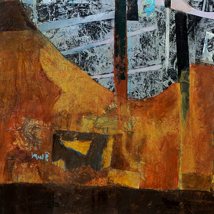 Contemporary Mixed Media Collage Original Canvas Painting