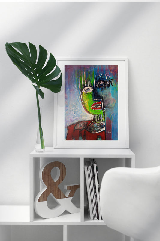 Fish Face - The Purpose of Fish, 12x9 inch Mix Media on Heavy Archival Paper