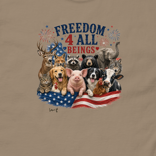 Freedom 4 All Beings — Vegan 4th of July Tee