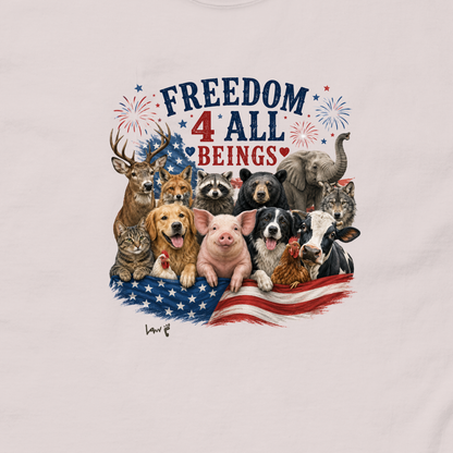 Freedom 4 All Beings — Vegan 4th of July Tee
