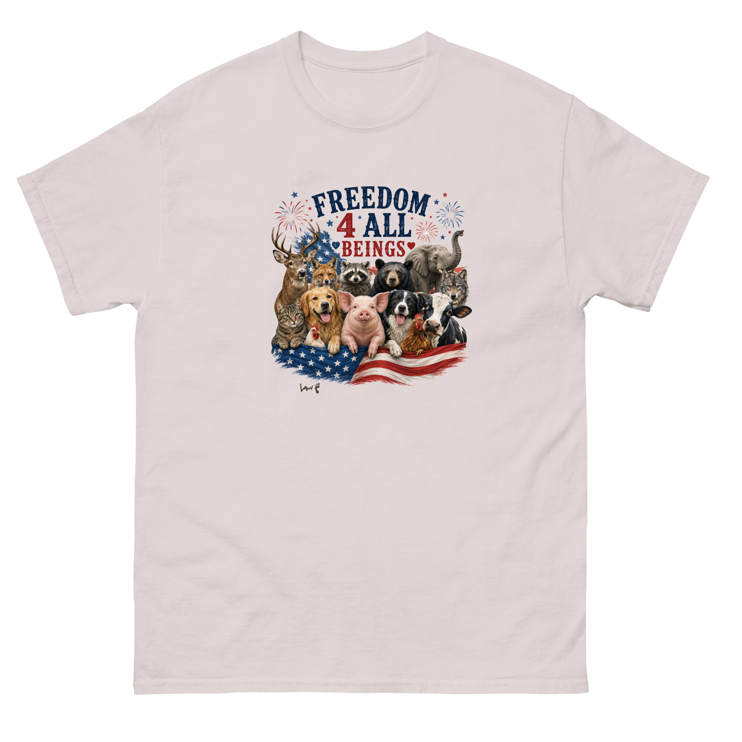 Freedom 4 All Beings — Vegan 4th of July Tee