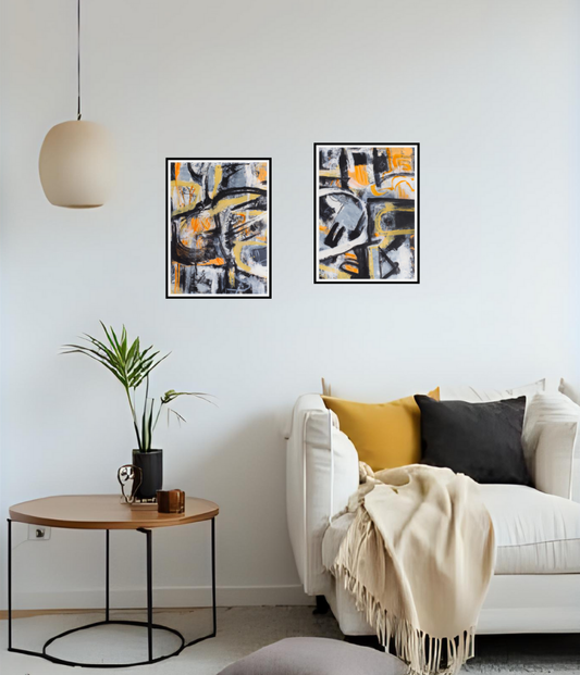 Original Painting Abstract Expressionism-I Am One-Diptych