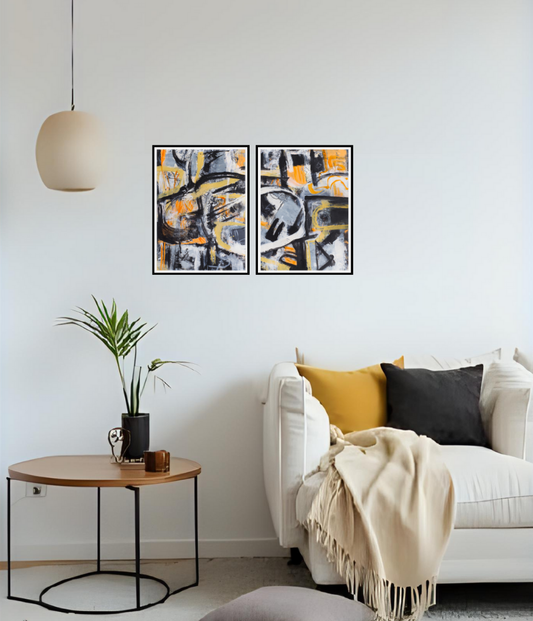 Original Painting Abstract Expressionism-I Am One-Diptych