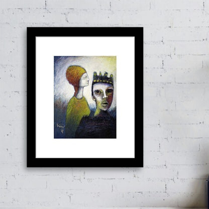 Hovmannen — Original mixed media på arkivpapper