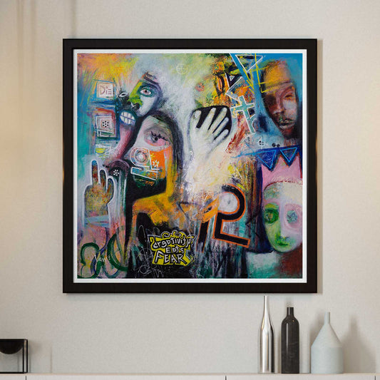 Creativity Eats Fear Is An Original Canvas Painting Neo-Expressionism Modern Style Abstract