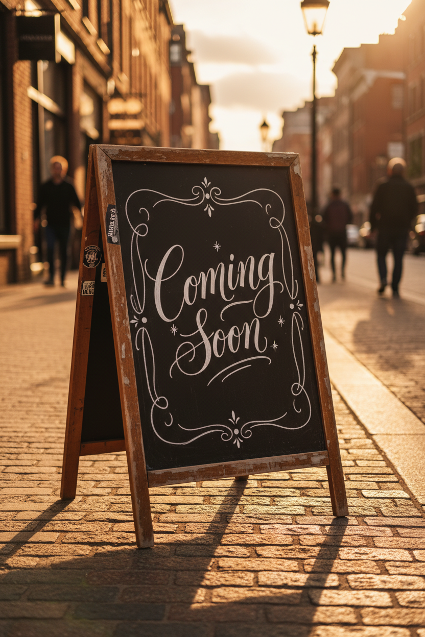 Coming Soon Chalkboard - Portrait