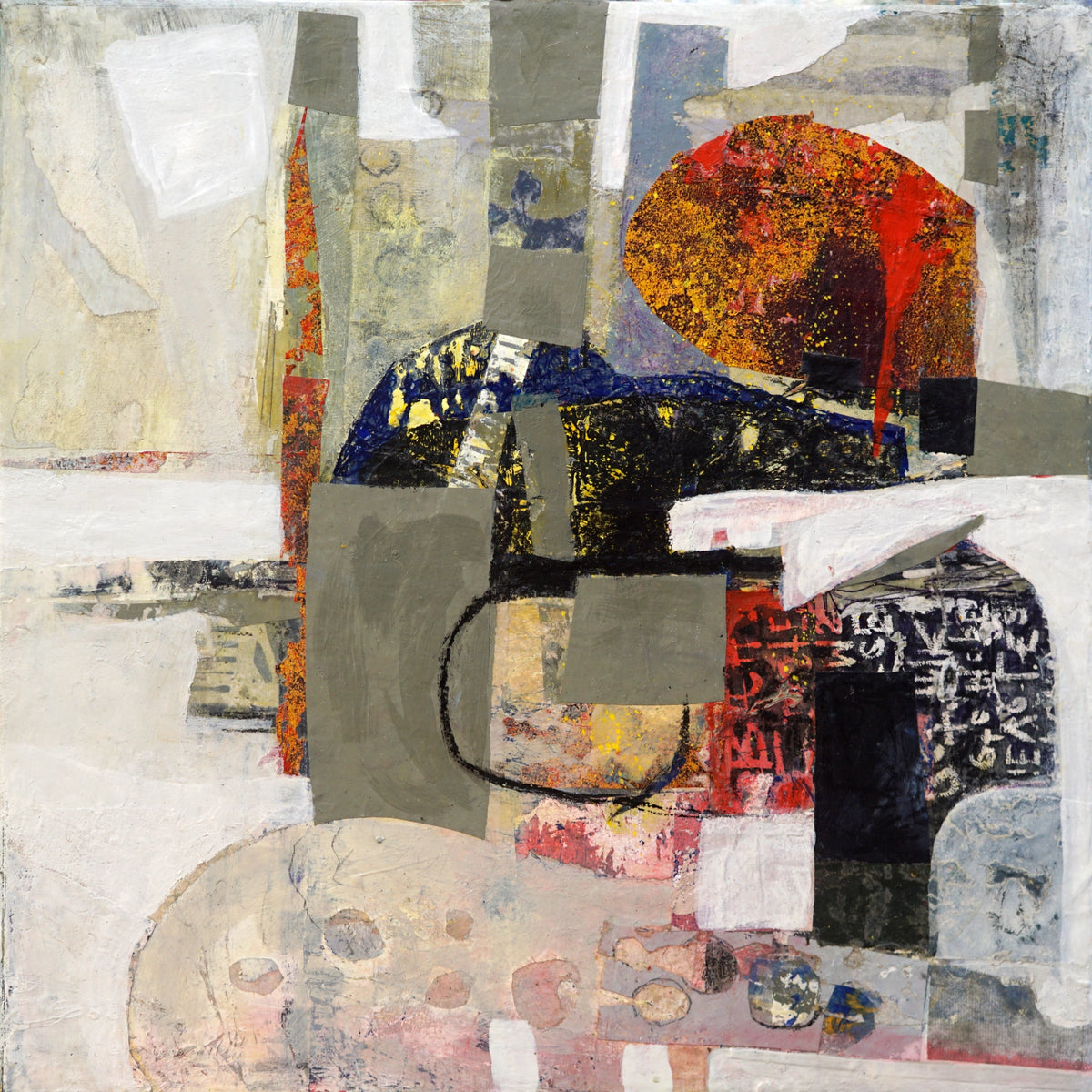 The Zoo Animals Contemporary Acrylic Abstract Collage On Board