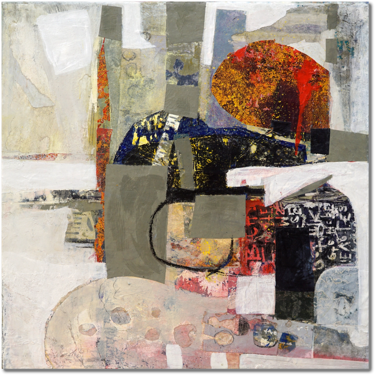 The Zoo Animals Contemporary Acrylic Abstract Collage On Board