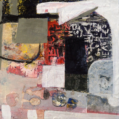 The Zoo Animals Contemporary Acrylic Abstract Collage On Board
