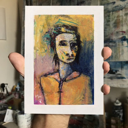 Je suis vivant | Peinture multimédia 5×7
