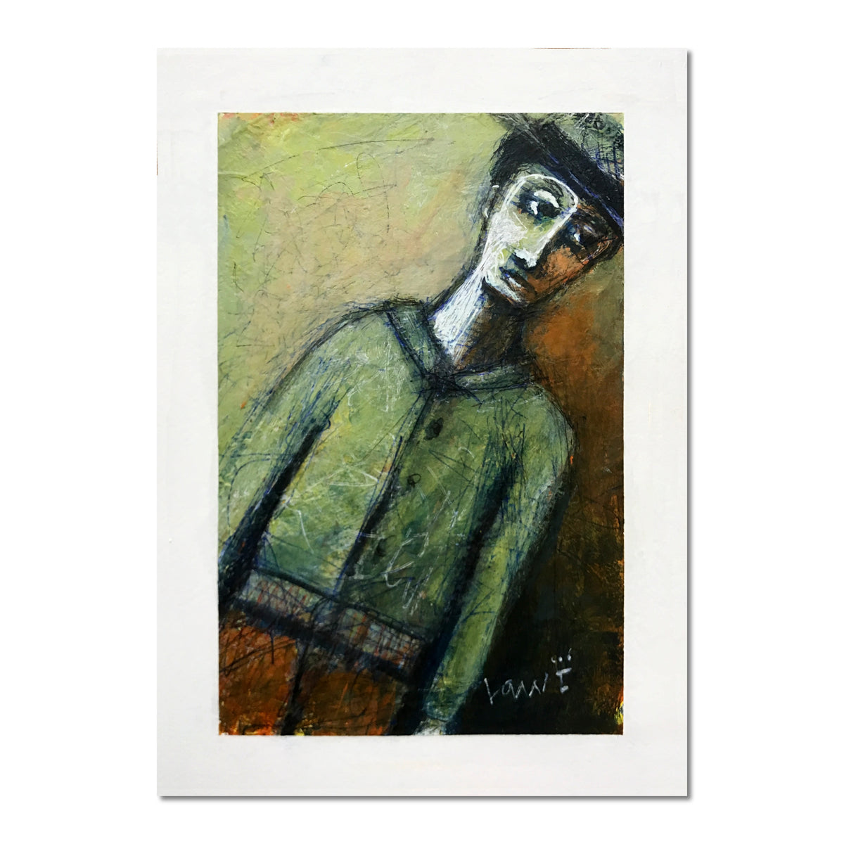 Montag — Abstraktes Werk in Mischtechnik, 5×7