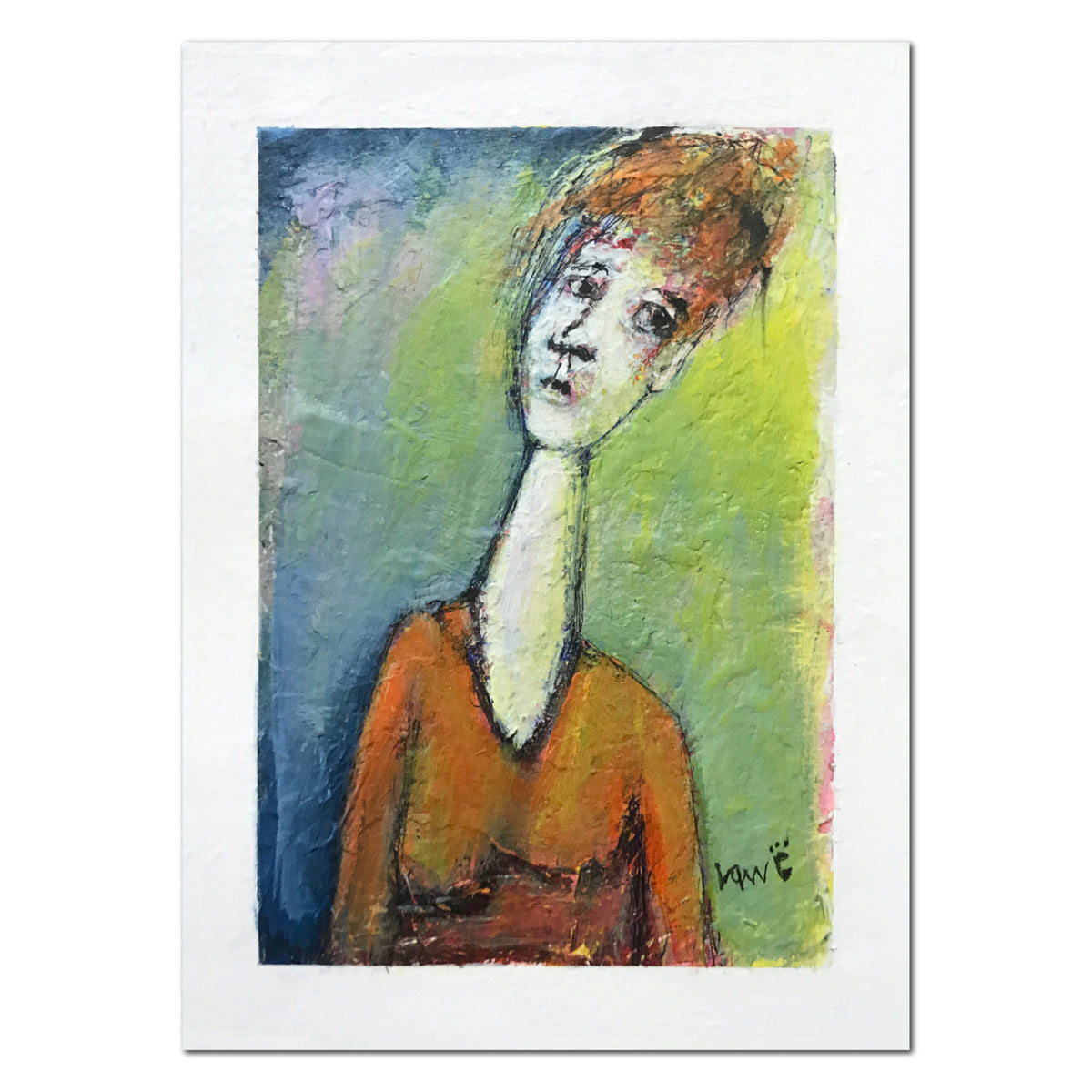 Moving Forward — 5×7 Mixed Media Portrait