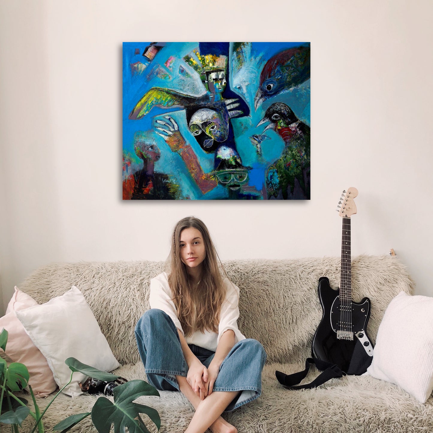 Original Canvas Painting Nature Calls Modern Style Abstract Expressionism