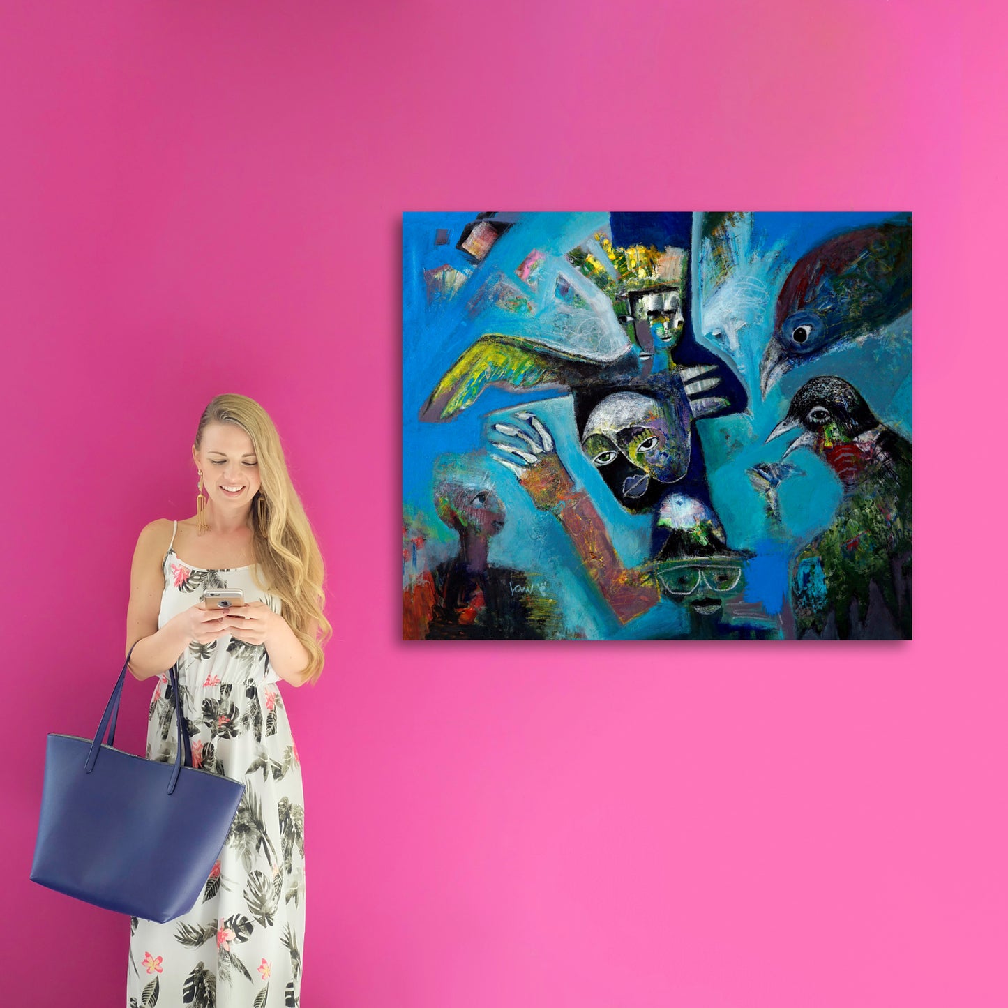 Original Canvas Painting Nature Calls Modern Style Abstract Expressionism