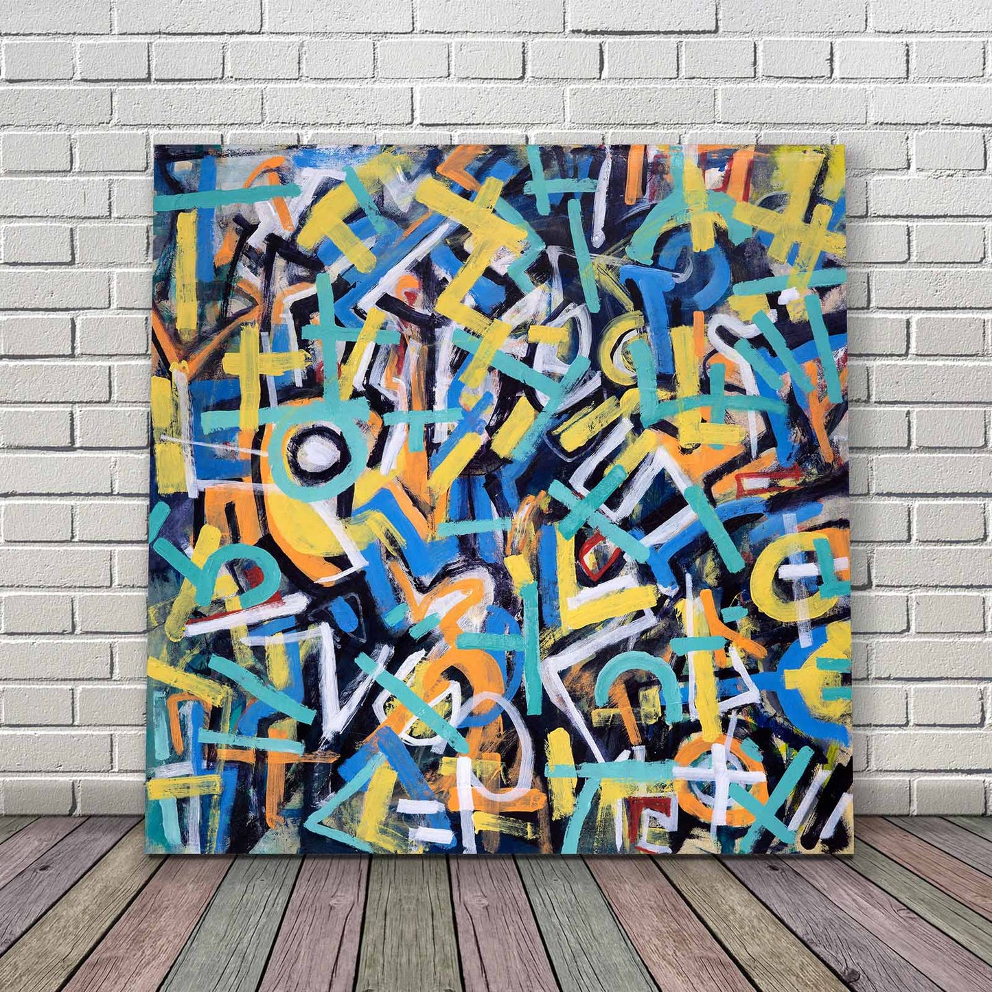 Original Canvas Painting Abstract Expressionism Modern Style One Eye Jack