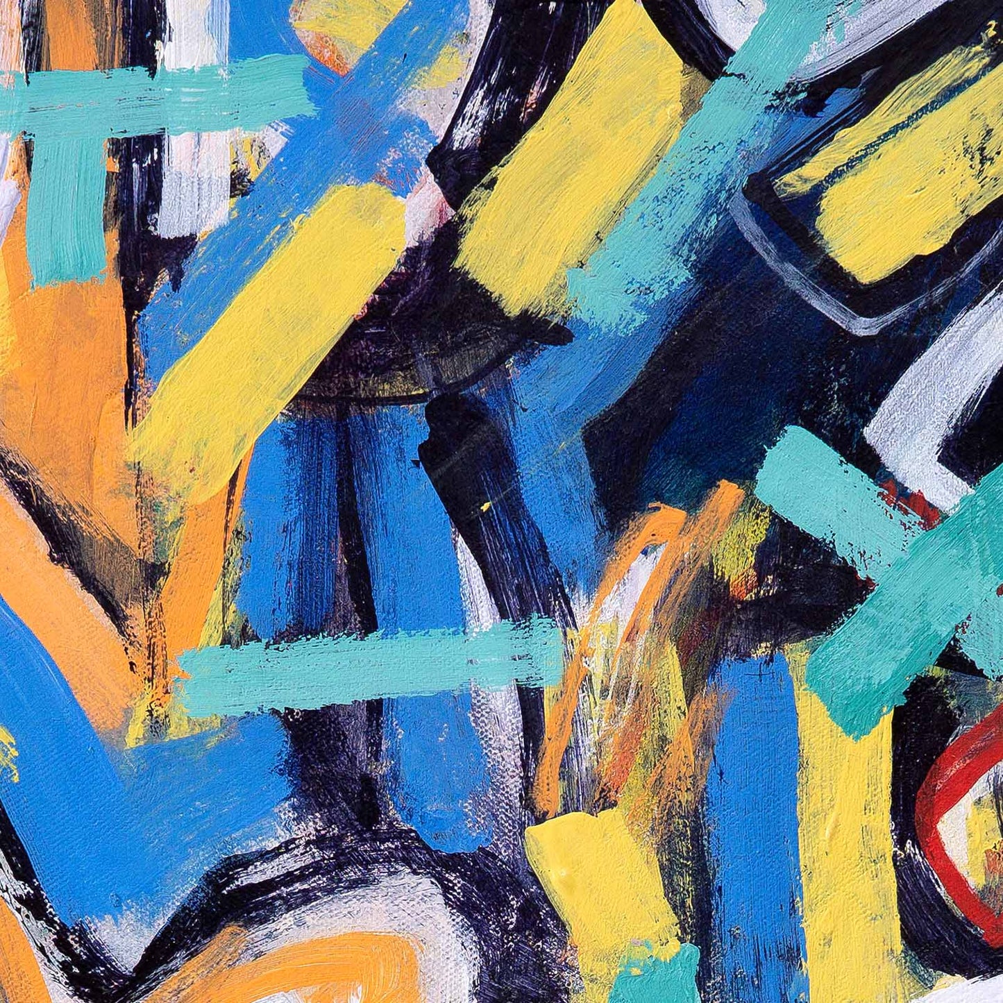 Original Canvas Painting Abstract Expressionism Modern Style One Eye Jack