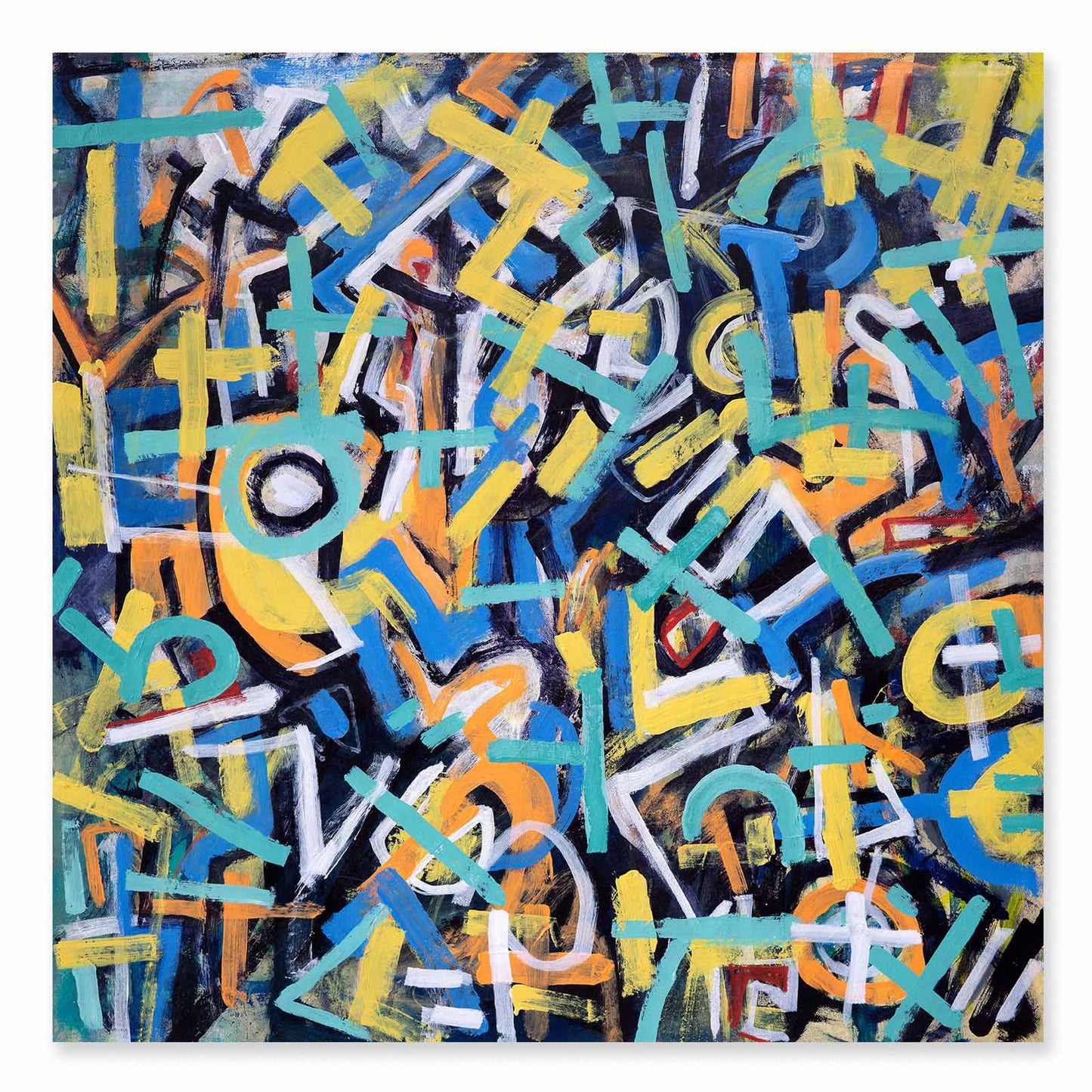 Original Canvas Painting Abstract Expressionism Modern Style One Eye Jack