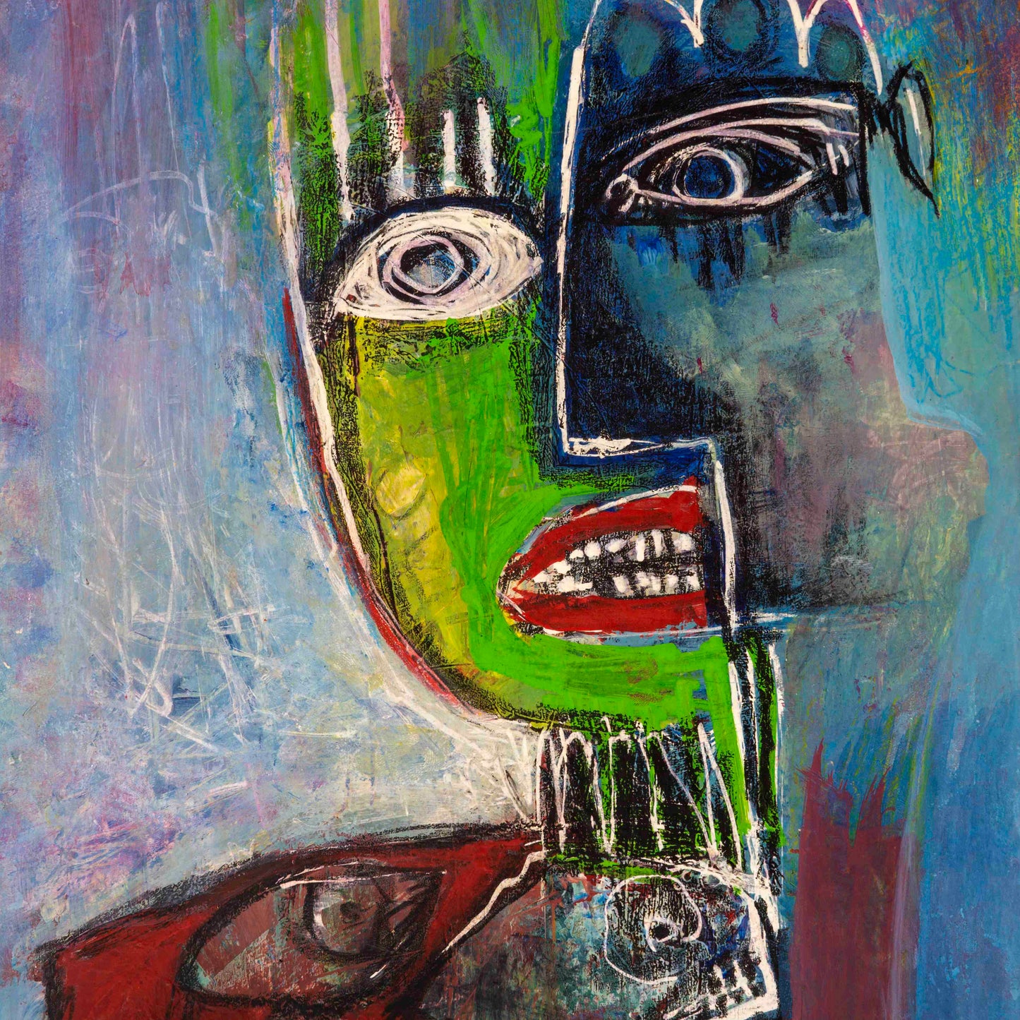 Fish Face - The Purpose of Fish, 12x9 inch Mix Media on Heavy Archival Paper