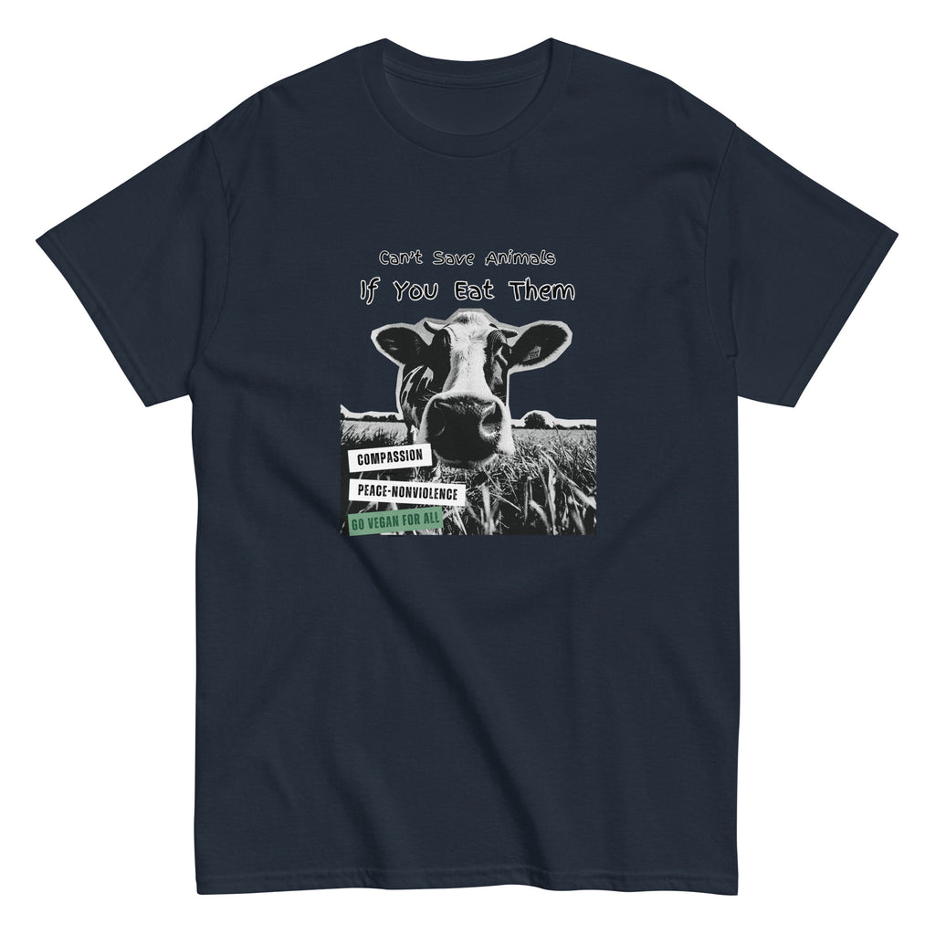Cow lovers navy blue graphic tee-animal right.