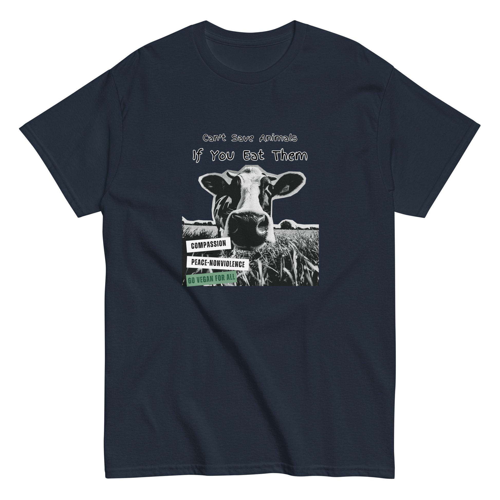 Cow lovers navy blue graphic tee-animal right.