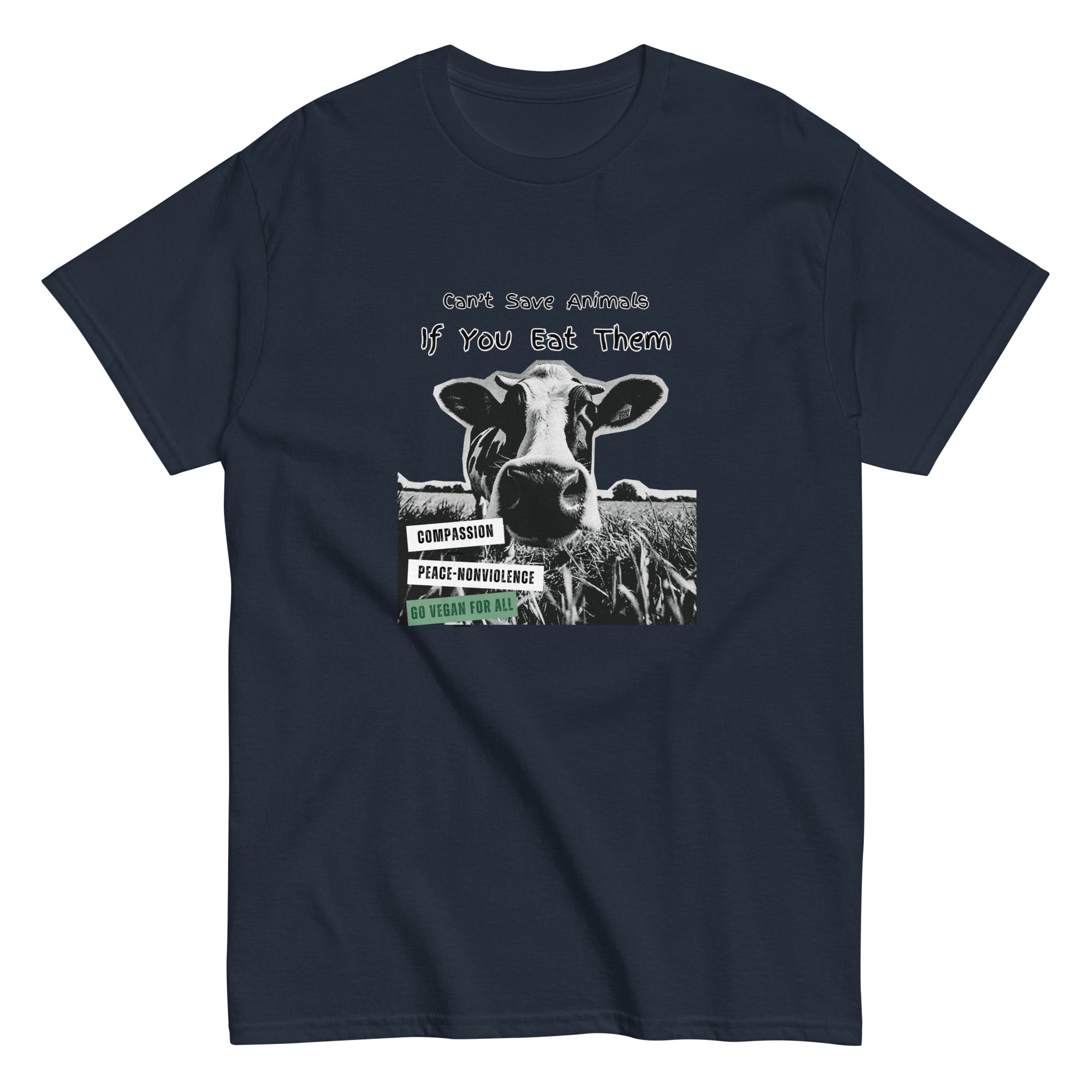 Cow lovers navy blue graphic tee-animal right.
